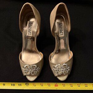 Badgley Mischka Metallic Leather d'Orsay Pumps